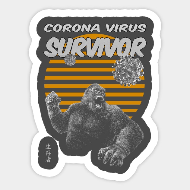 Corona Virus Survivor Sticker by gemsart1990